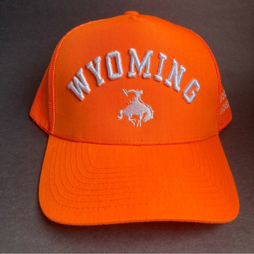 Diamond Cross Ranch Unisex Hunter Orange Adjustable Wyoming Trucker Hat, NWOT